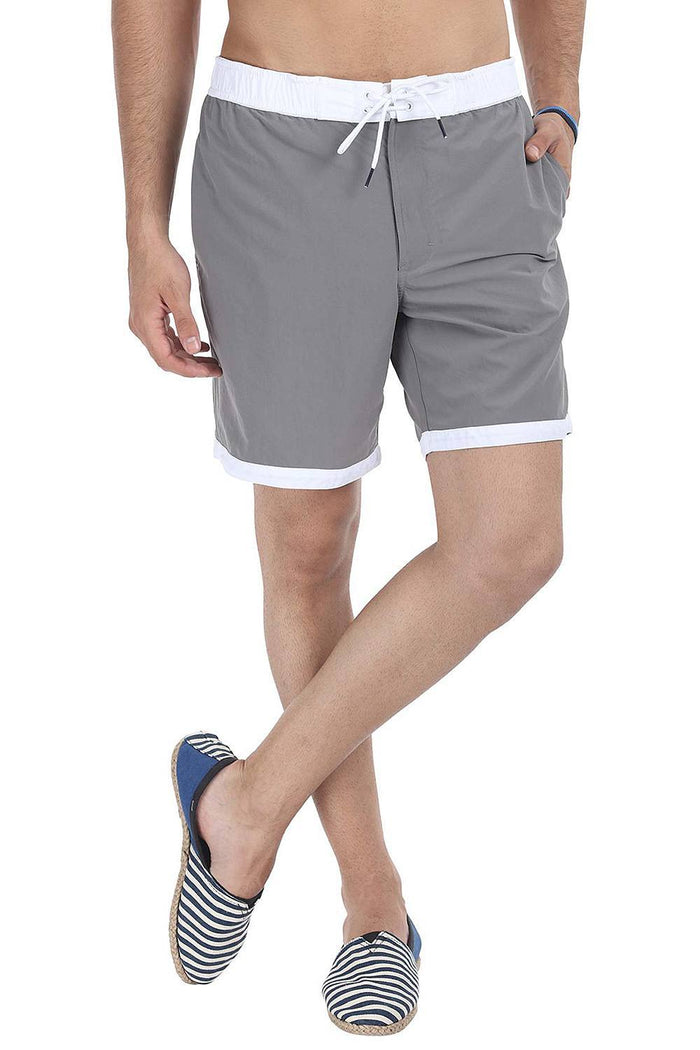 Dual Color Block Nylon Swim Shorts