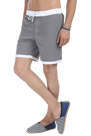 Dual Color Block Nylon Swim Shorts