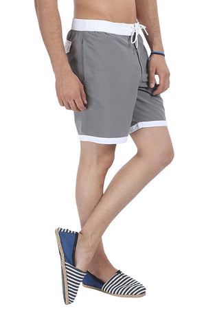 Dual Color Block Nylon Swim Shorts