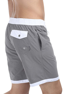 Dual Color Block Nylon Swim Shorts
