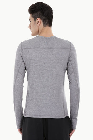 Melange Performance Wear Stretch Tee With Thumb Hole