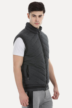 Quilted Varsity Knit Jacket