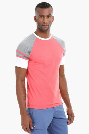 Raglan Cut & Sew Cotton T-Shirt