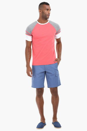 Raglan Cut & Sew Cotton T-Shirt