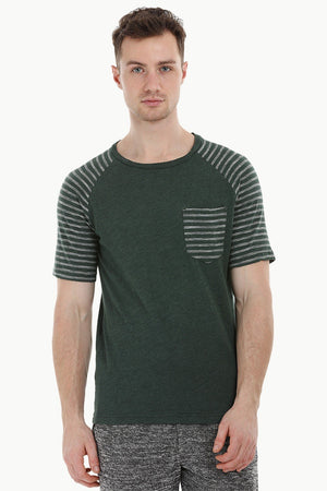 Raglan Sleeves Green T-Shirt