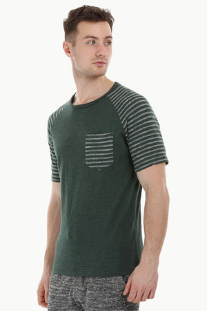 Raglan Sleeves Green T-Shirt