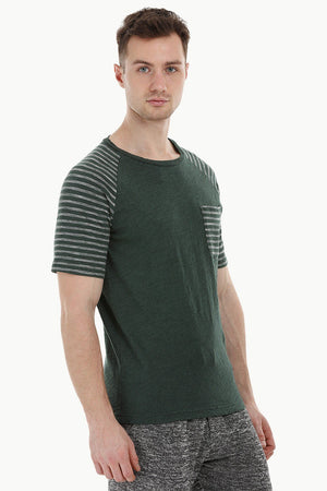 Raglan Sleeves Green T-Shirt