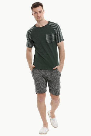 Raglan Sleeves Green T-Shirt