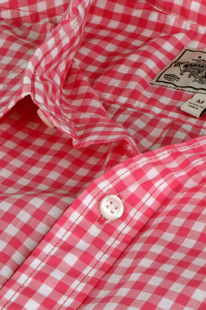 Red Gingham Check Summer Shirt