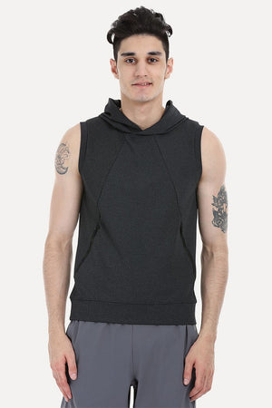 Stretch Cotton Poly Blend Sleeveless Performance Wear Hoodie