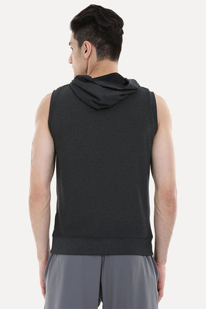 Stretch Cotton Poly Blend Sleeveless Performance Wear Hoodie