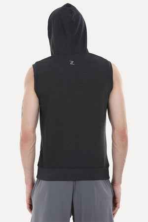 Stretch Cotton Poly Blend Sleeveless Performance Wear Hoodie