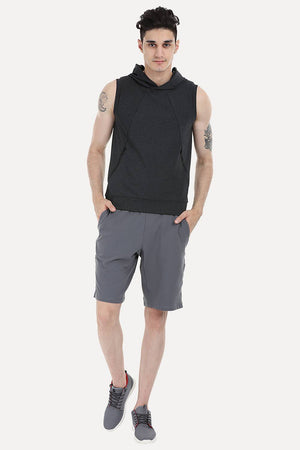 Stretch Cotton Poly Blend Sleeveless Performance Wear Hoodie