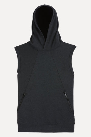 Stretch Cotton Poly Blend Sleeveless Performance Wear Hoodie
