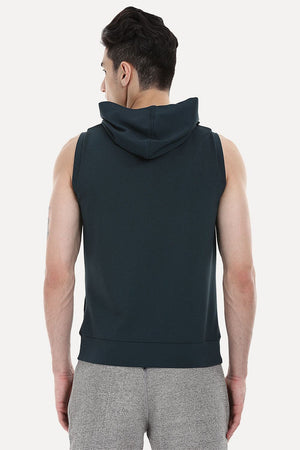 Stretch Cotton Poly Blend Sleeveless Performance Wear Hoodie