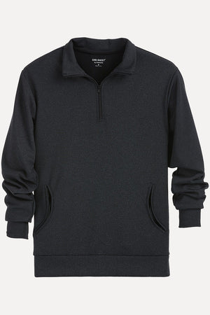 Black Heather Zipper Performance Wear Sweat