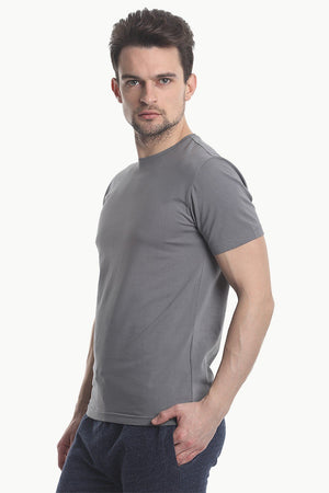 Crew Neck Slight Stretch Solid Tee
