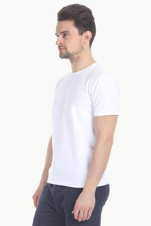 Crew Neck Slight Stretch Solid Tee