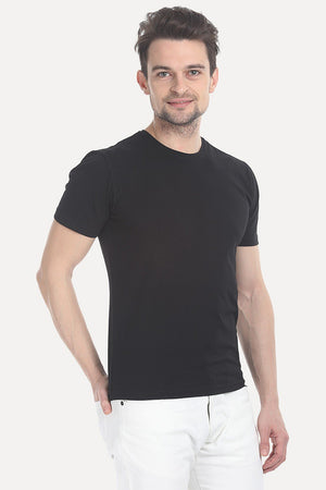Crew Neck Slight Stretch Solid Tee