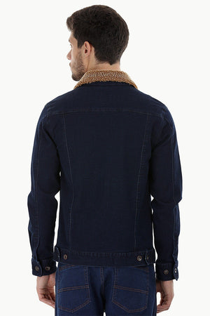 Sherpa Collar Indigo Denim Jacket