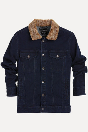 Sherpa Collar Indigo Denim Jacket