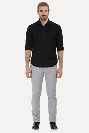 Shirt with Box Pleated Flap Pockets