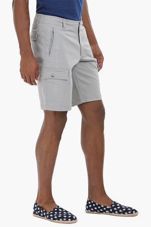 Cotton Shorts with Flap Pockets