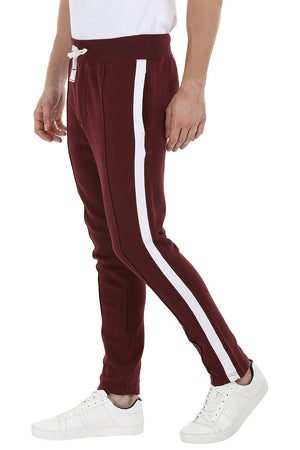 Side Colorblock Maroon Sweatpants