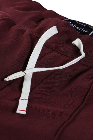 Side Colorblock Maroon Sweatpants