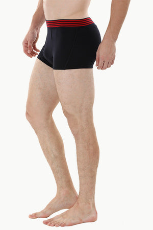 Side Fly Knit Navy Boxer Trunks