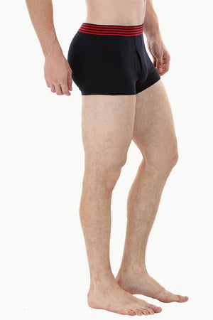 Side Fly Knit Navy Boxer Trunks