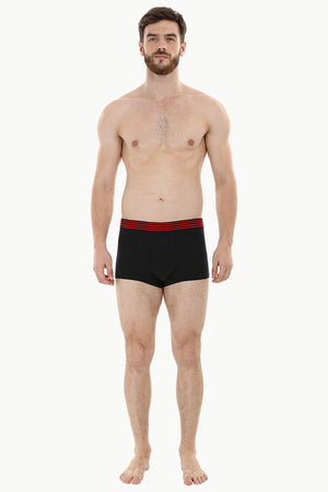 Side Fly Knit Navy Boxer Trunks