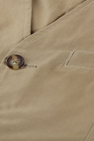 Sleeveless Lapel Khaki Jacket