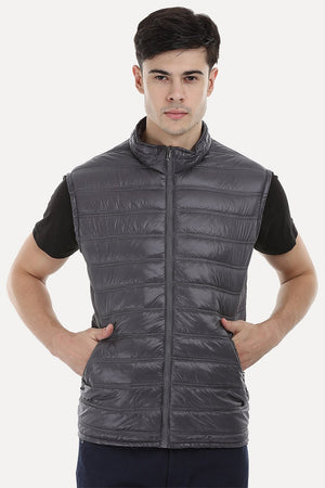 Sleeveless Solid Padded Jacket