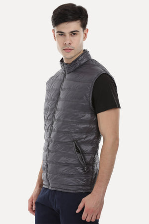 Sleeveless Solid Padded Jacket