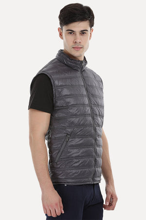 Sleeveless Solid Padded Jacket