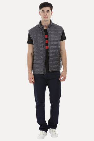Sleeveless Solid Padded Jacket