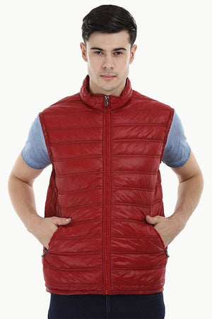 Sleeveless Solid Padded Jacket