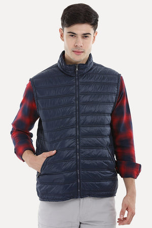 Sleeveless Solid Padded Jacket