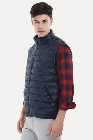 Sleeveless Solid Padded Jacket