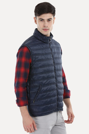 Sleeveless Solid Padded Jacket