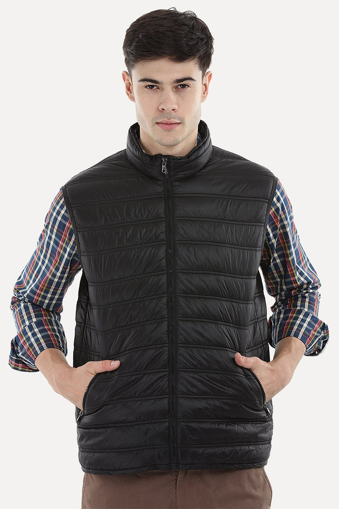 Sleeveless Solid Padded Jacket