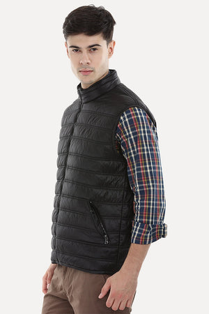 Sleeveless Solid Padded Jacket