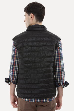 Sleeveless Solid Padded Jacket