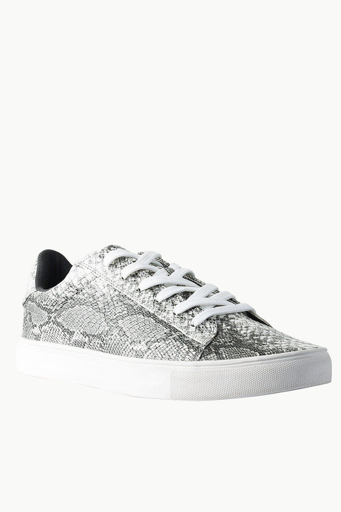 Snake Skin Faux Leather Plimsolls