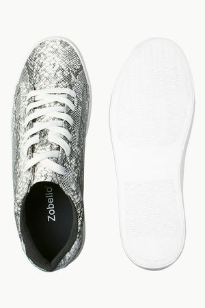 Snake Skin Faux Leather Plimsolls