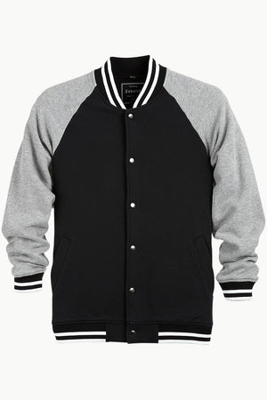 Snap Button Raglan Varsity Jacket