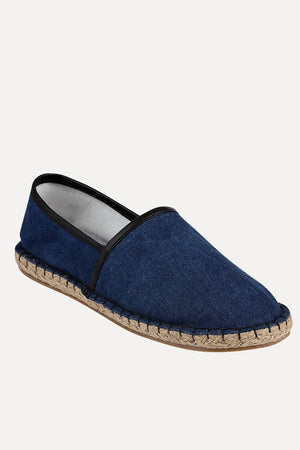 Denim Espadrilles with PU Binding