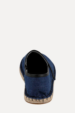 Denim Espadrilles with PU Binding