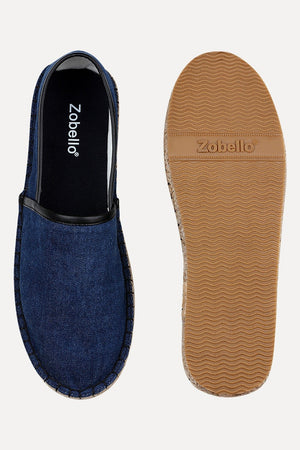 Denim Espadrilles with PU Binding
